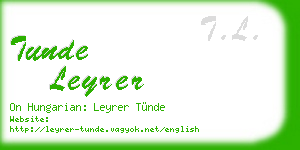 tunde leyrer business card